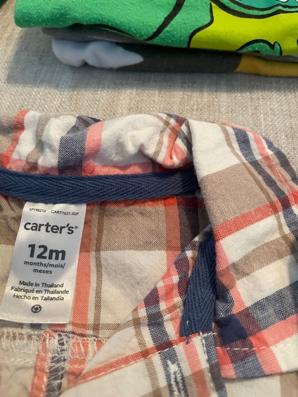 Two Plaid Button-Up Rompers - Pastel Multicolor NWOT - Picture 3 of 3